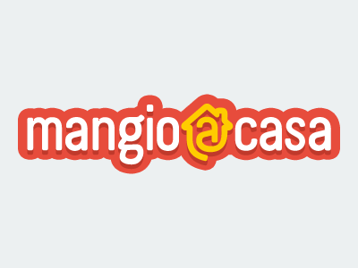 Mangio a casa eat eating home house brand branding logo logotype type flat vector adobe illustrator