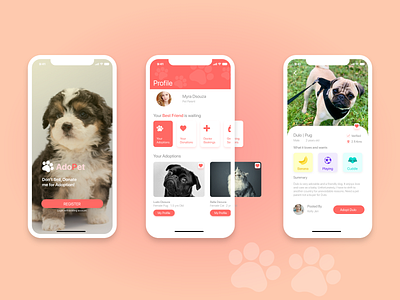 Pet Adoption and Donation concept app concept design designs logo mobile design ui ux