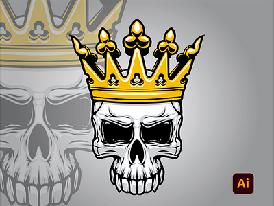 King skull adobe adobe illustrator adobe photoshop art artwork degital drawing design digital art drawing illustration kingtharu