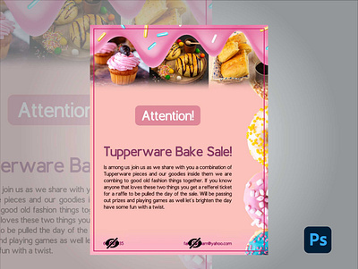 Tupperware Bake Sale adobe adobe photoshop artwork branding design flyer flyers kingtharu