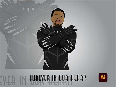 Black Panther Portrait for T-Shirt Design adobe adobe illustrator art artwork degital drawing design digital art illustration kingtharu vector