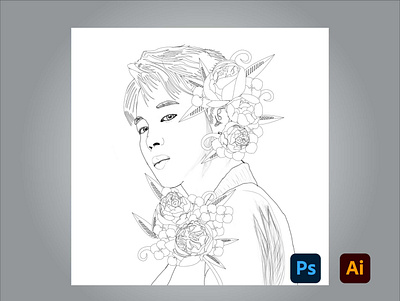BTS Jimin adobe adobe illustrator adobe photoshop art artwork degital drawing design digital art drawing kingtharu