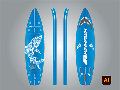 White shark Surf board Design adobe adobe illustrator art artwork branding degital drawing design digital art illustration kingtharu