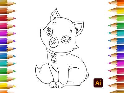 Cat line drawing. adobe adobe illustrator art artwork coloring page coloringbook degital drawing design digital art drawing illustration kingtharu