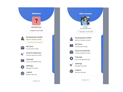 Navigation Drawer For Mobile Devices for two types of users adobe photoshop adobexd android app android ios nav drawer figma figmadesign navigation bar navigation design navigation drawer navigation menu ui zeplin