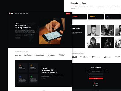 Deco webaite animation app design brand identity dark theme dark ui design illustration logo design uiux vector web design website