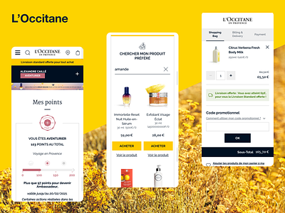 L'Occitane en Provence checkout mobile occitane retail reward ui ui design webdesign website