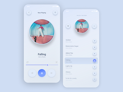 Music Player App app clean design minimal music music app music player play playlist song ui