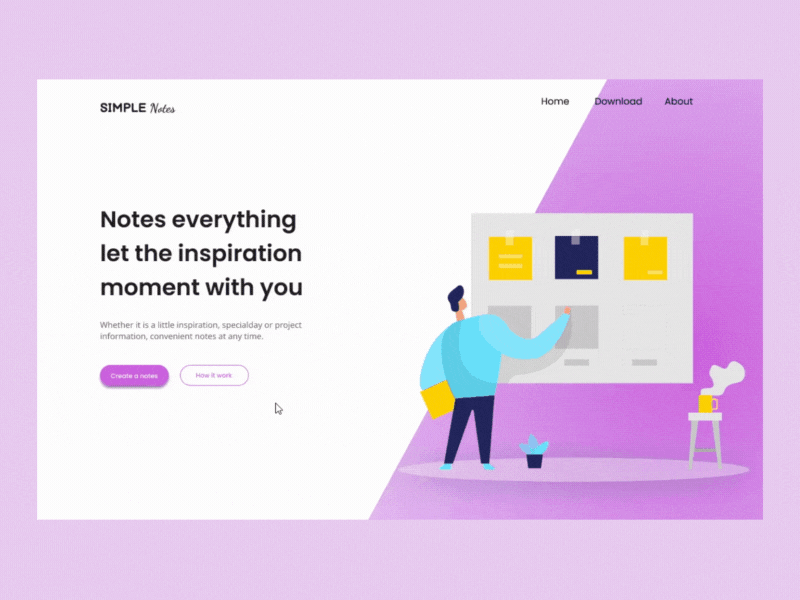 Simple Notes clean design notes ui uiux uiuxdesign web web design webdesign