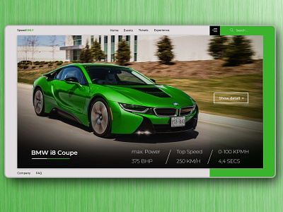 BMW i8 Coupe bmw car clean concept creative design ui ux web webdesign website