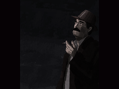 Tired Oliver caracter design concept art dark detective game art illustration noire photoshop