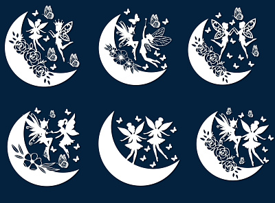 Butterfly moon fairly svg bundle