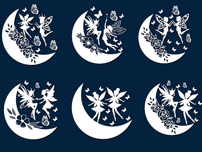 Butterfly moon fairly svg bundle