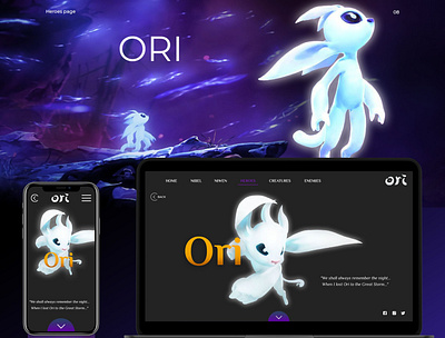 ORI. Game concept concept game game design mobile moon studio ori web design will of the wisps