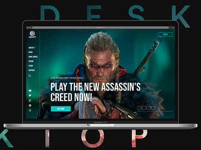 Ubisoft. Game assassins creed concept design game gaming graphic design minimalism mobile site ubisoft ui ux web web design web design