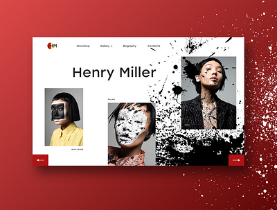 Artist Website - UI design artist design design concept digital e commerce fashion personal branding personal website portfolio portrait art site design ui ux ui design web design website website design