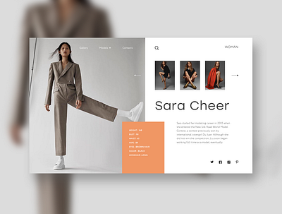 Сoncept page (model agency) design concept digital e commerce fashion fashion shop landing landing page online shop ui ui ux ui design website design