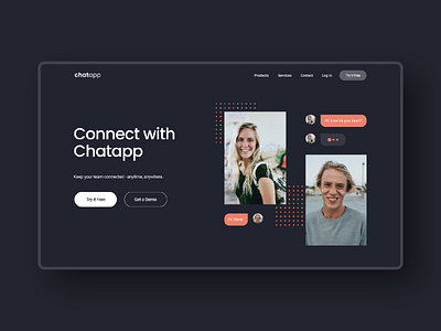 ChatApp adobe illustrator design figma homepage landingpage ui ux web website