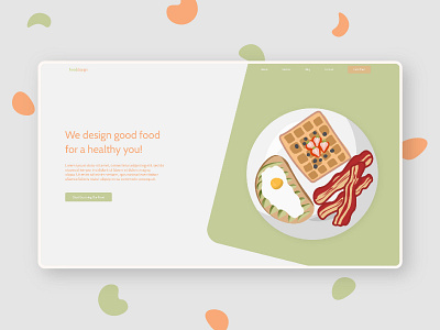 Food Website adobe illustrator adobexd breakfast design flat food healthy illustration ui vector web