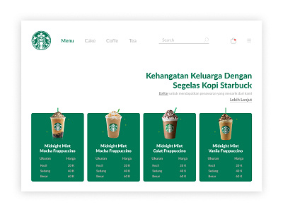 Website Starbucks Indonesia app design design app figma online shop ui uidesign uiux ux web design website website design