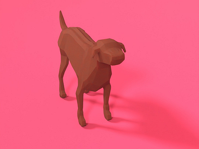 oh hi doggie 3d blender brown c4d dog doggie low poly lowpoly pink