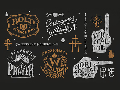 Fervent Church Sandbox Elements branding handlettering logos