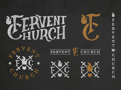 Fervent Church Logo and Identity Elements brand identity church logo handlettering logos