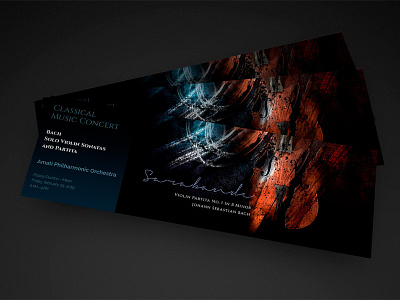 Classical music concert tickets classical design graphic graphic design illustration luxury music print stringed instruments tickets project