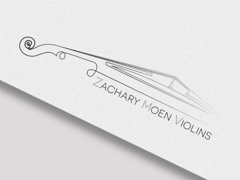 Logo design for Zachary Moen Violins violin tipografia stringed instruments stringbridge print music minimal logo illustration design custom logo branding