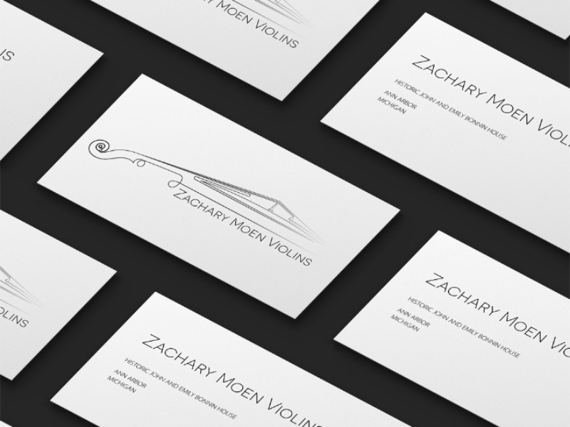 Logo design for Zachary Moen Violins violin tipografia stringed instruments stringbridge print music minimal logo illustration design custom logo branding