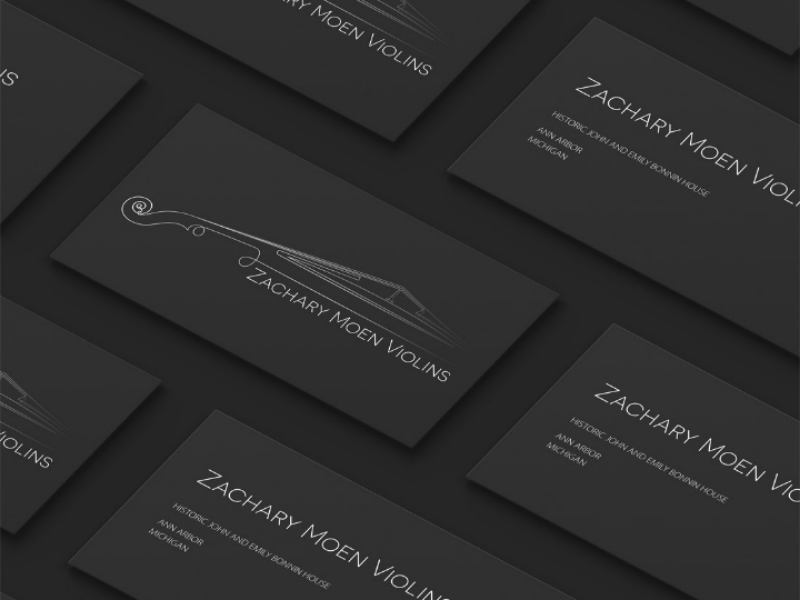 Logo design for Zachary Moen Violins violin tipografia stringed instruments stringbridge print music minimal logo illustration design custom logo branding