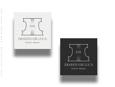 Logo Design Restyling for Ernesto De Luca Violin Maker branding custom logo design geigenbauer illustration logo minimal music print stringed instruments tipografia violinmaker logo