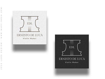 Logo Design Restyling for Ernesto De Luca Violin Maker branding custom logo design geigenbauer illustration logo minimal music print stringed instruments tipografia violinmaker logo