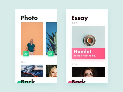 Tittle-A Concept App app big title color design essay photo ui ux