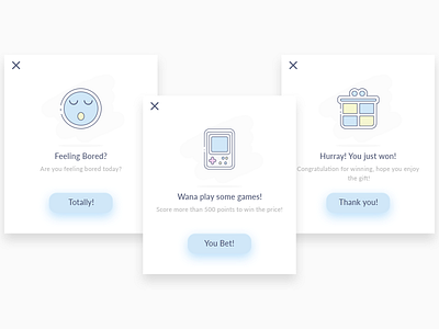 Game Popup android app clean game gift icon illustration interface ios kit popup ui