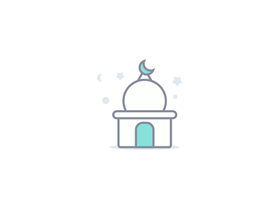 Mosque Icon icon illustration islam islamic light mosque simple white