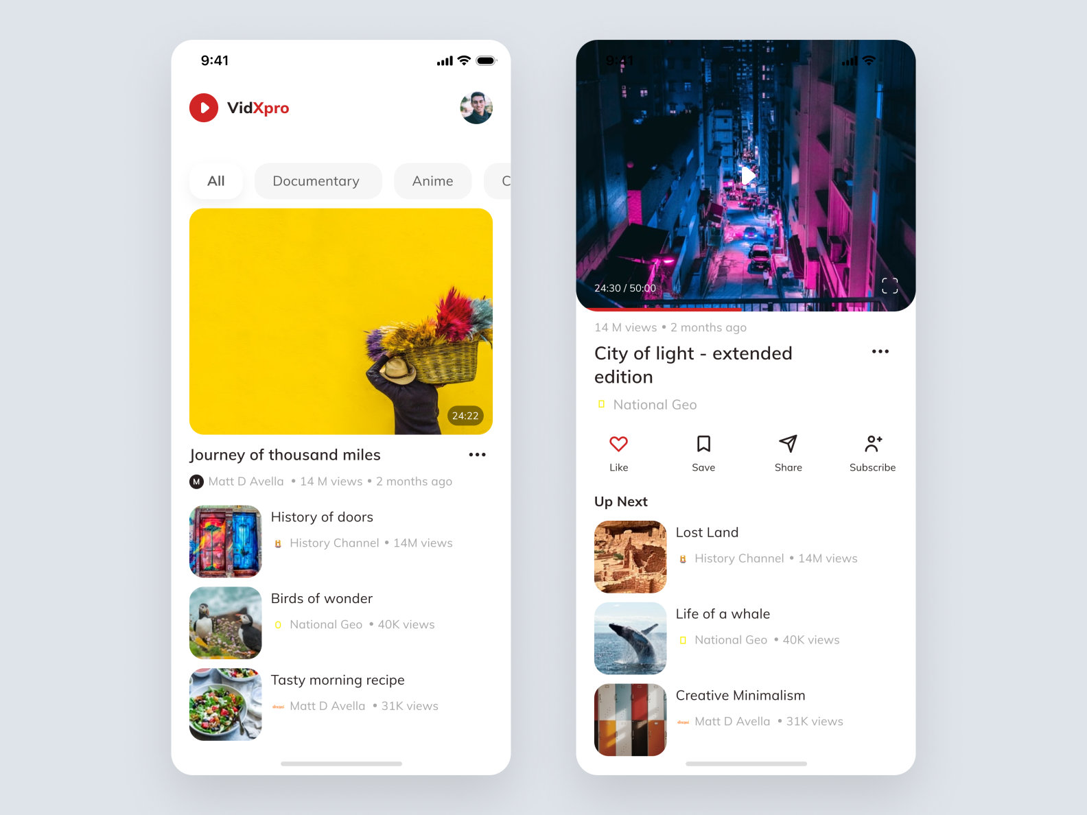 Mobile Video App by Zunaid Aslam on Dribbble
