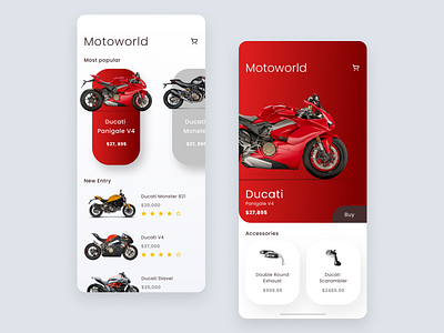 Motorcycle App Design by Zunaid Aslam on Dribbble