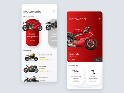 Motorcycle App Design app bike clean design flat interface ios minimal mobile modern motorbike motorcycle motorsport ui
