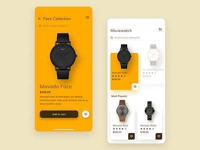 Watch App UI ⌚ accessories app cart clean clock design ecommerce fashion interface luxury minimalist mobile product shop shopping store timer ui watch