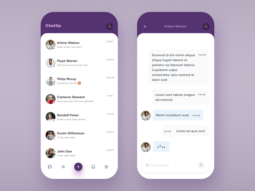 Chat App by Zunaid Aslam on Dribbble