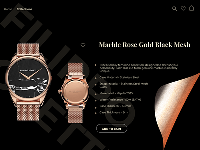 My favorite watch's website redesign dark ui design expensive gold golden redesign ui ux watches web web design website