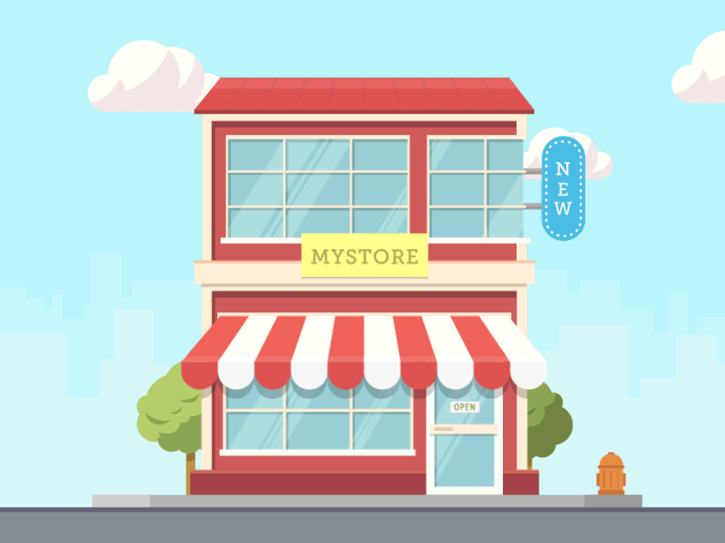 Growing Business [GIF] 2d animation after effects animated gif explainer video illustration motion graphics shop store vector illustration
