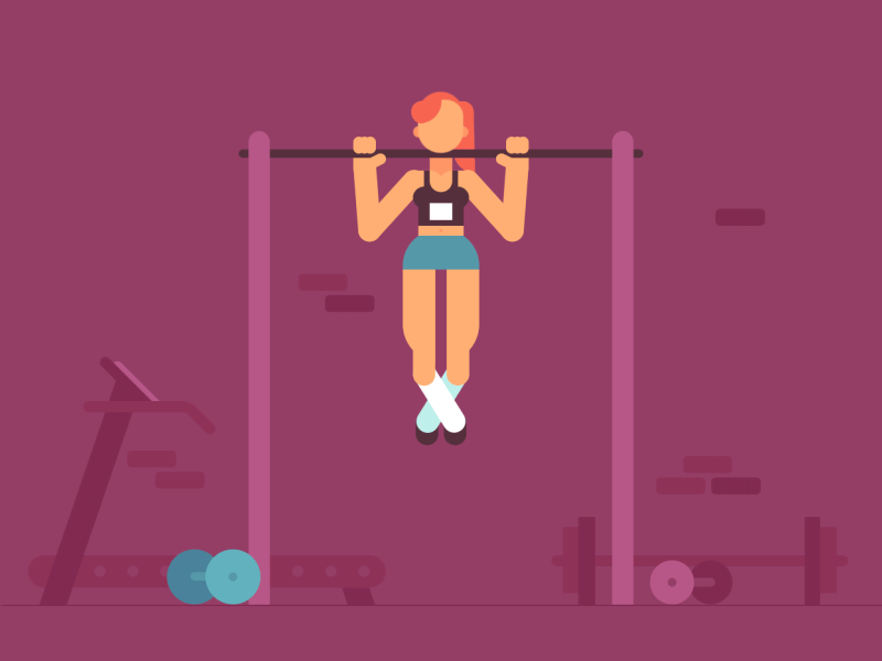 Crush That Fran! 2d animation after effects character crossfit exercise fitness gym motion authors motion design pullups sports workout