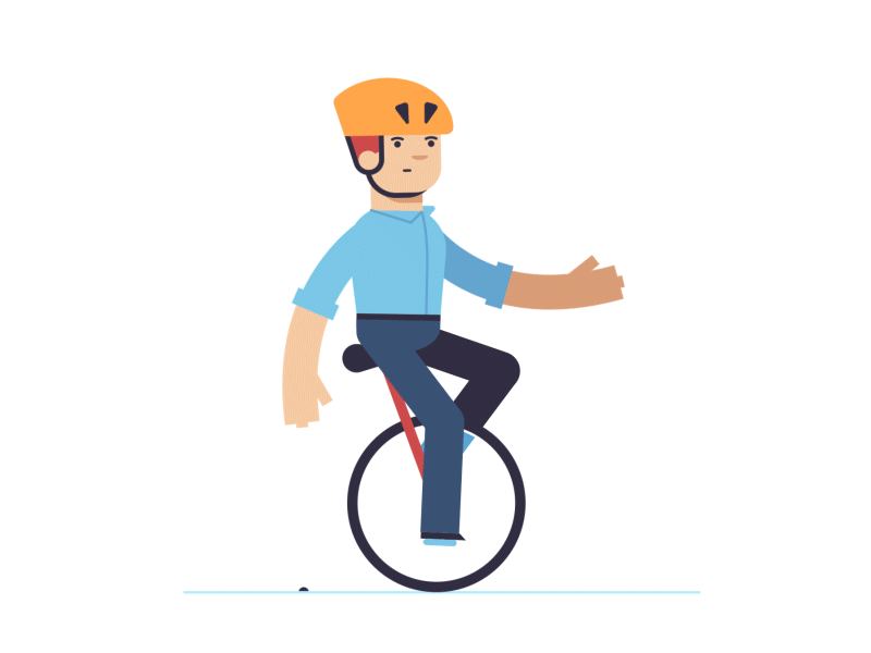 Family Story – Accident Insurance 2d animation alexey kuvaldin flat helmet man motion authors unicycle valentin kirilov