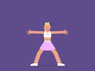 dribbble 2d animation after effects animated gif animation character cheerleader dance flat girl jump motion graphics skirt