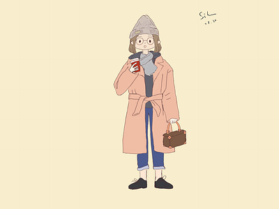 Illustration of a girl with British-style outfit