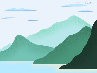 Lake Garda design digital painting flat illustration illustration italy landscape procreate ui