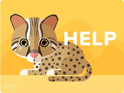 Leopard Cat animal conservation illustration leopard cat taiwan vector