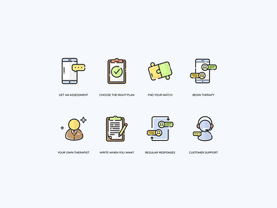 Online therapy icons